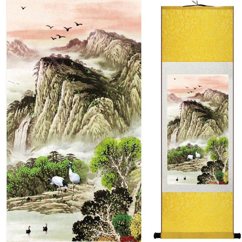 Chinese Art Scroll Painting Landscape Ancient Silk Picture Wall Ideas 19314-Chinese Style Finds™