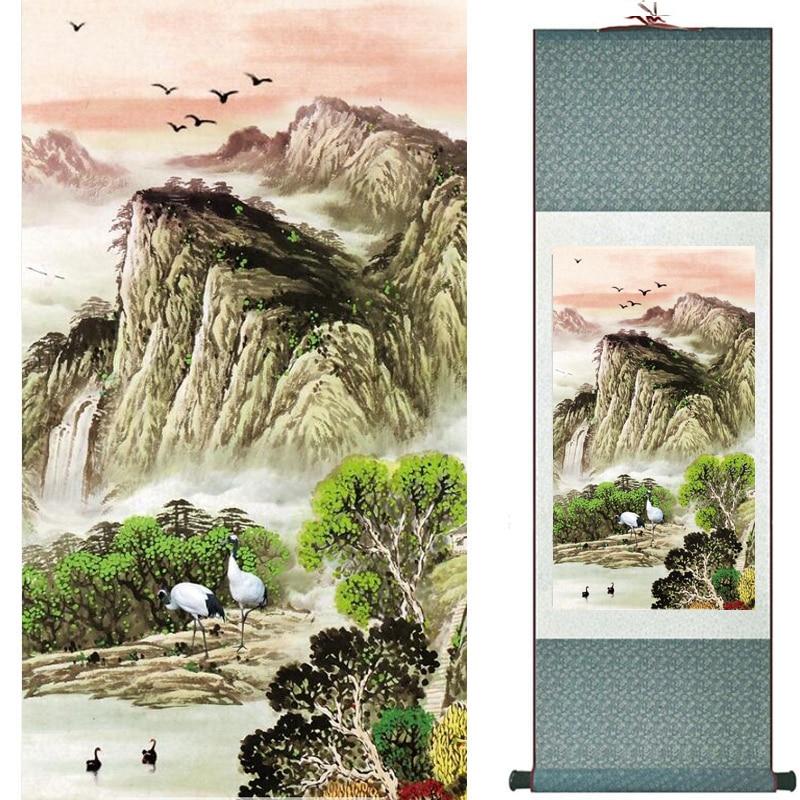 Chinese Art Scroll Painting Landscape Ancient Silk Picture Wall Ideas 19314-Chinese Style Finds™