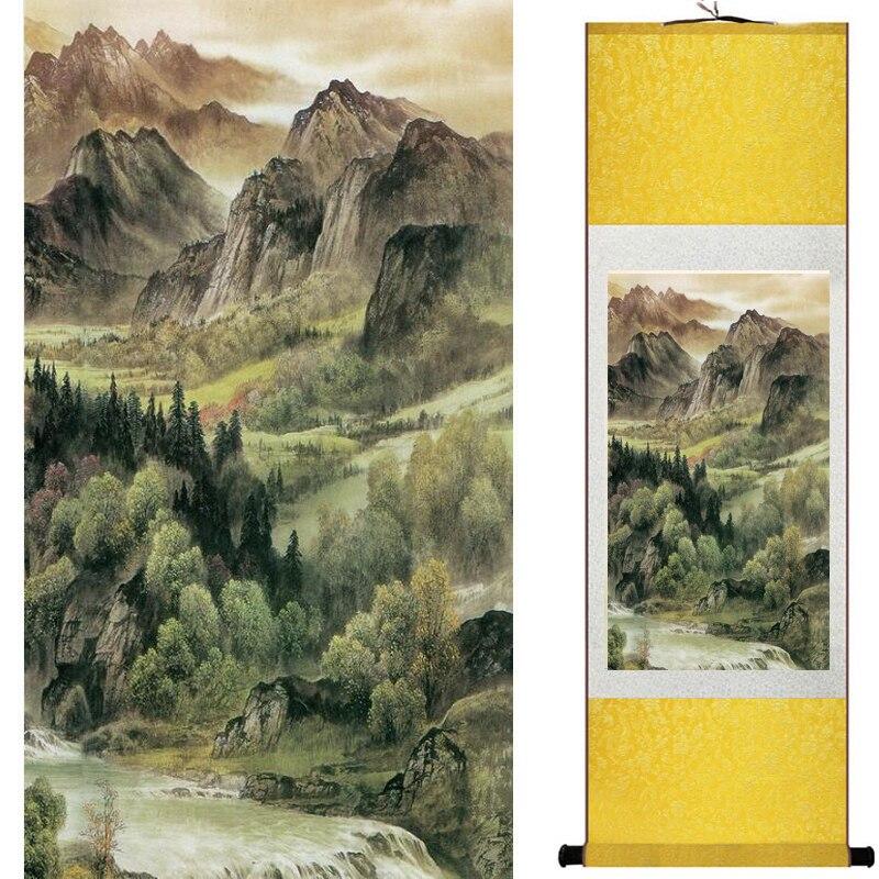 Chinese Art Scroll Painting Landscape Ancient Silk Picture Wall Ideas 19318-Chinese Style Finds™