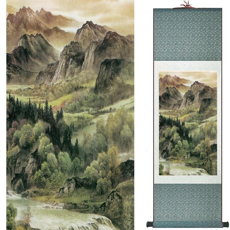 Chinese Art Scroll Painting Landscape Ancient Silk Picture Wall Ideas 19318-Chinese Style Finds™