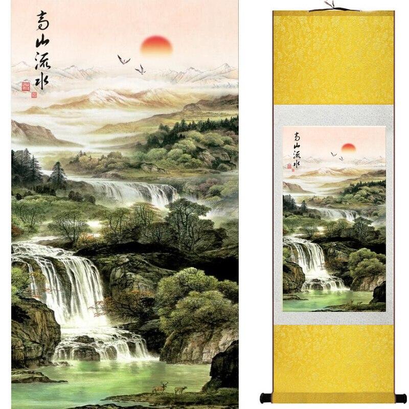 Chinese Art Scroll Painting Landscape Ancient Silk Picture Wall Ideas 19326-Chinese Style Finds™