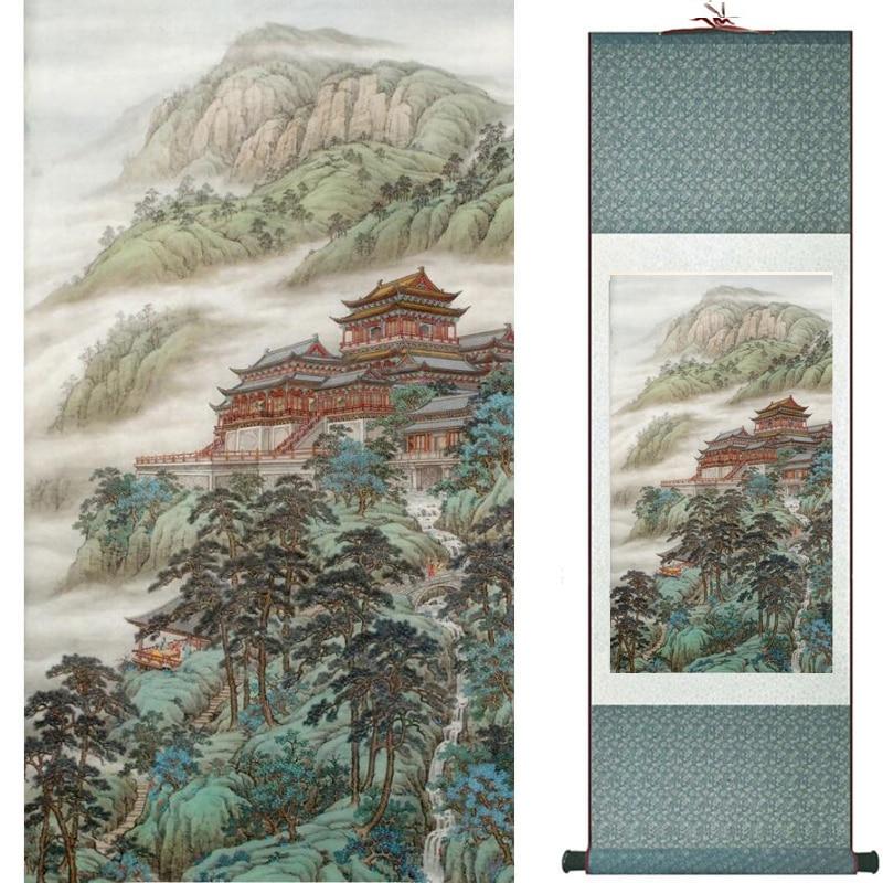 Chinese Art Scroll Painting Landscape Ancient Silk Picture Wall Ideas 19330-Chinese Style Finds™