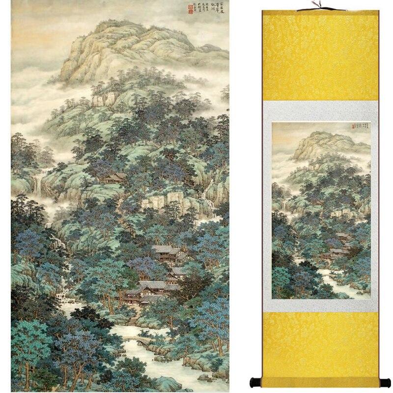 Chinese Art Scroll Painting Landscape Ancient Silk Picture Wall Ideas 19334-Chinese Style Finds™