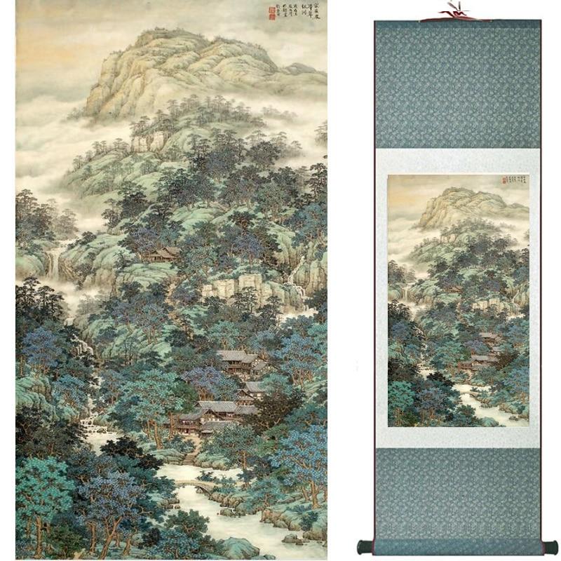 Chinese Art Scroll Painting Landscape Ancient Silk Picture Wall Ideas 19334-Chinese Style Finds™