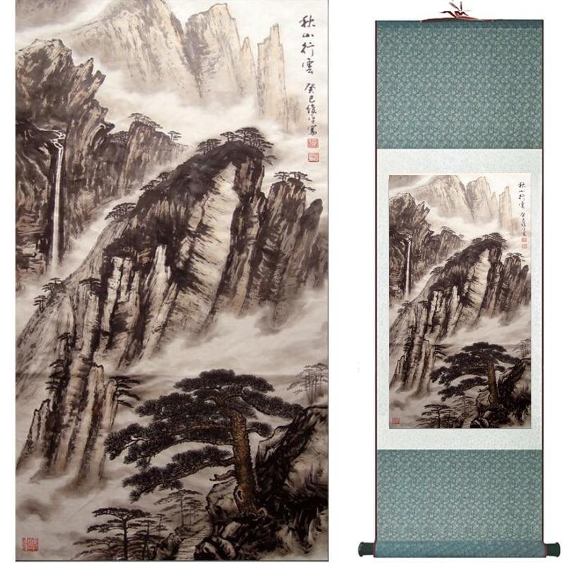 Chinese Art Scroll Painting Landscape Ancient Silk Picture Wall Ideas 19338-Chinese Style Finds™