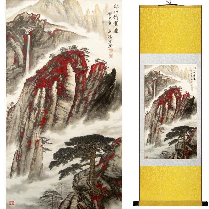 Chinese Art Scroll Painting Landscape Ancient Silk Picture Wall Ideas 19342-Chinese Style Finds™