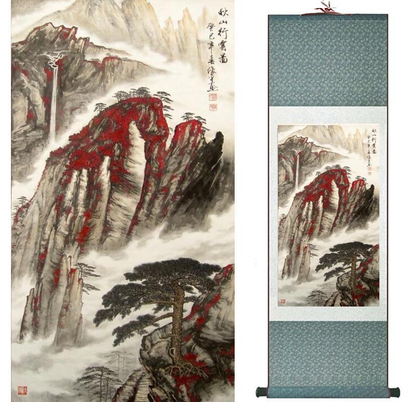 Chinese Art Scroll Painting Landscape Ancient Silk Picture Wall Ideas 19342-Chinese Style Finds™