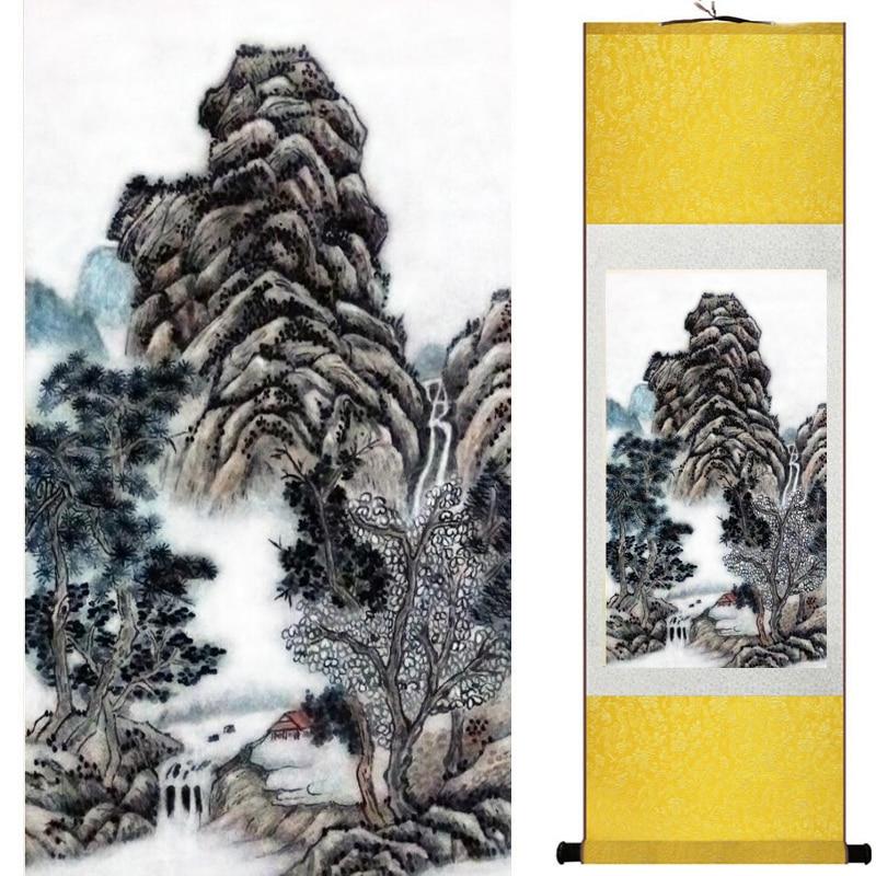 Chinese Art Scroll Painting Landscape Ancient Silk Picture Wall Ideas 19346-Chinese Style Finds™