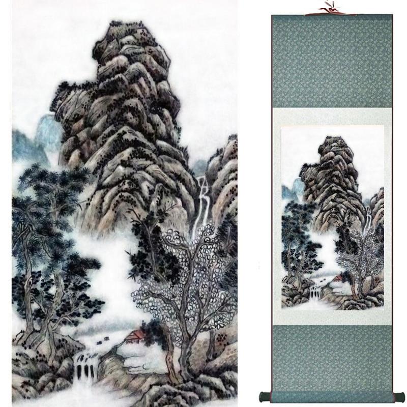 Chinese Art Scroll Painting Landscape Ancient Silk Picture Wall Ideas 19346-Chinese Style Finds™