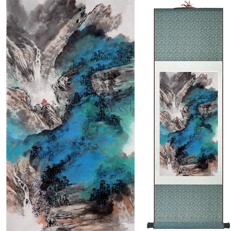 Chinese Art Scroll Painting Landscape Ancient Silk Picture Wall Ideas 19358-Chinese Style Finds™