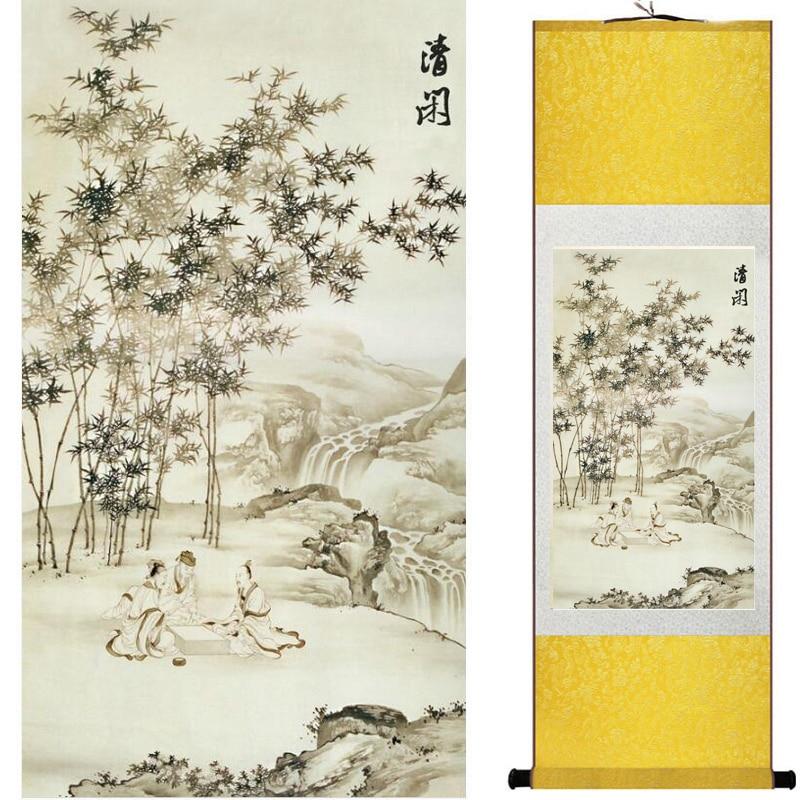 Chinese Art Scroll Painting Landscape Ancient Silk Picture Wall Ideas 19366-Chinese Style Finds™