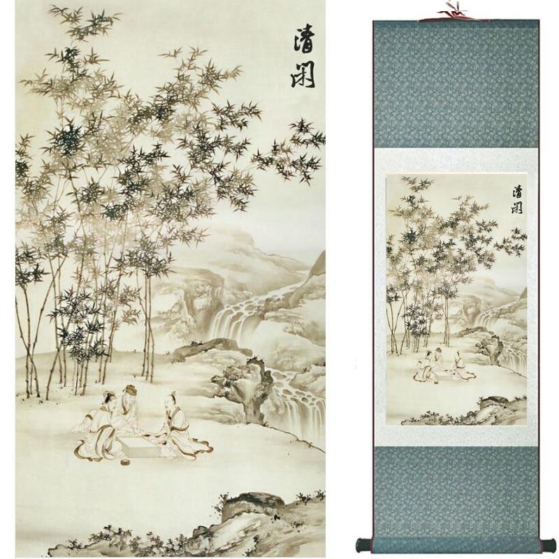 Chinese Art Scroll Painting Landscape Ancient Silk Picture Wall Ideas 19366-Chinese Style Finds™