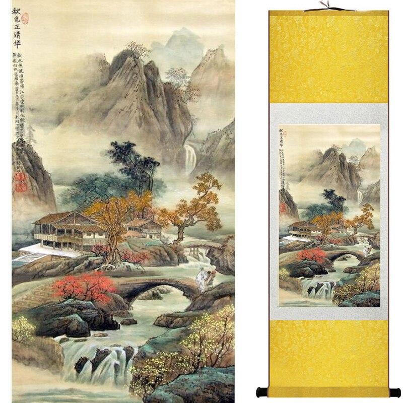 Chinese Art Scroll Painting Landscape Ancient Silk Picture Wall Ideas 19370-Chinese Style Finds™