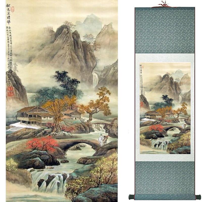 Chinese Art Scroll Painting Landscape Ancient Silk Picture Wall Ideas 19370-Chinese Style Finds™