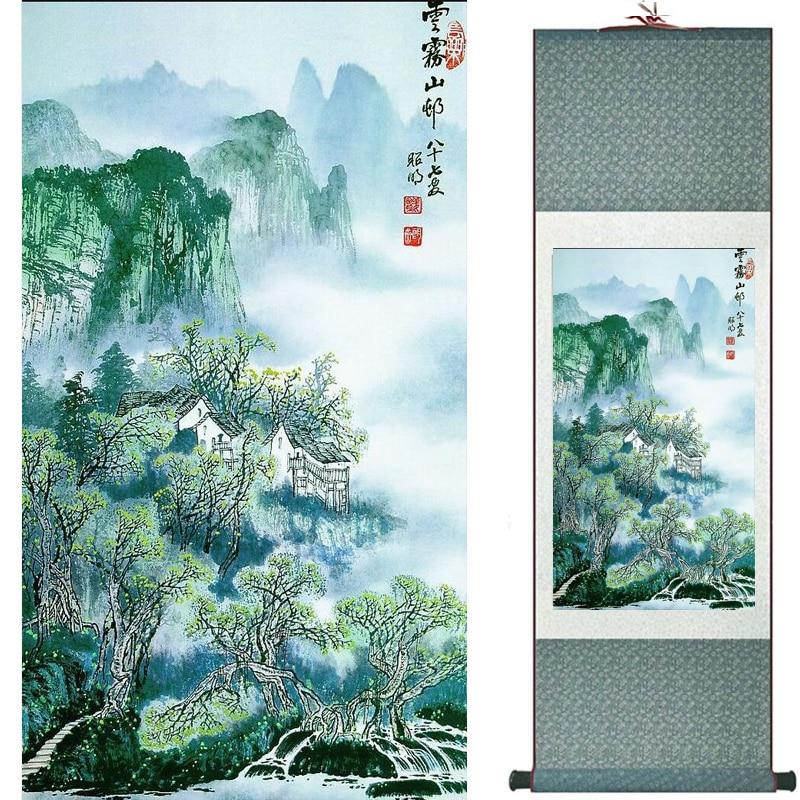 Chinese Art Scroll Painting Landscape Ancient Silk Picture Wall Ideas 19410-Chinese Style Finds™