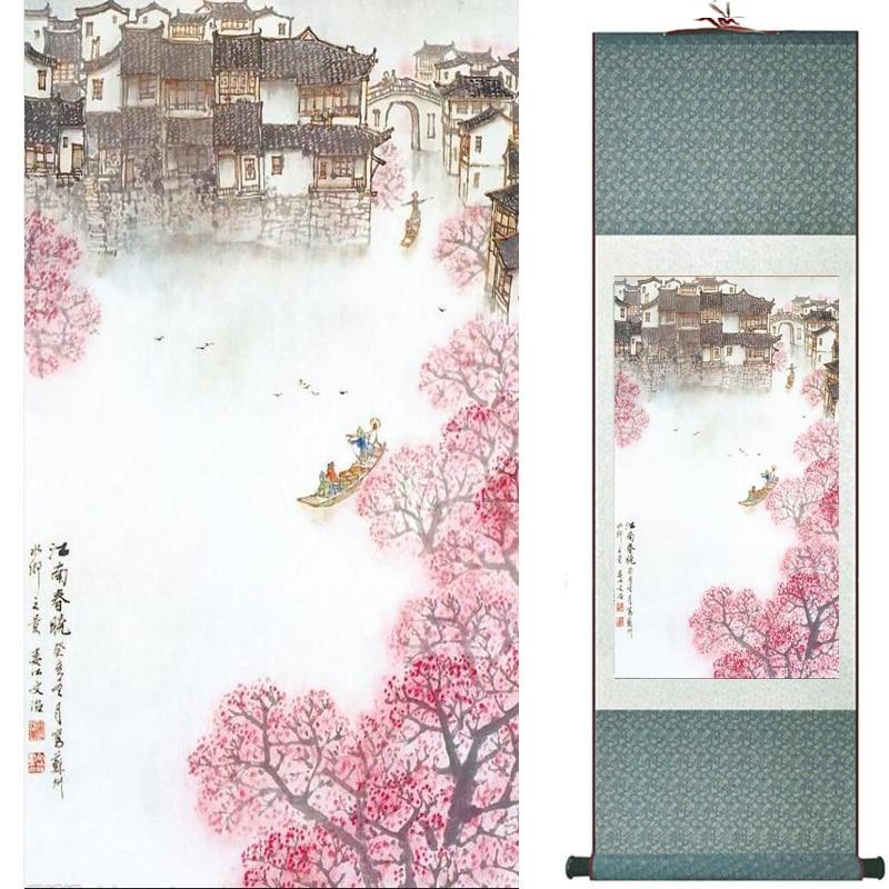 Chinese Art Scroll Painting Landscape Ancient Silk Picture Wall Ideas 19418-Chinese Style Finds™