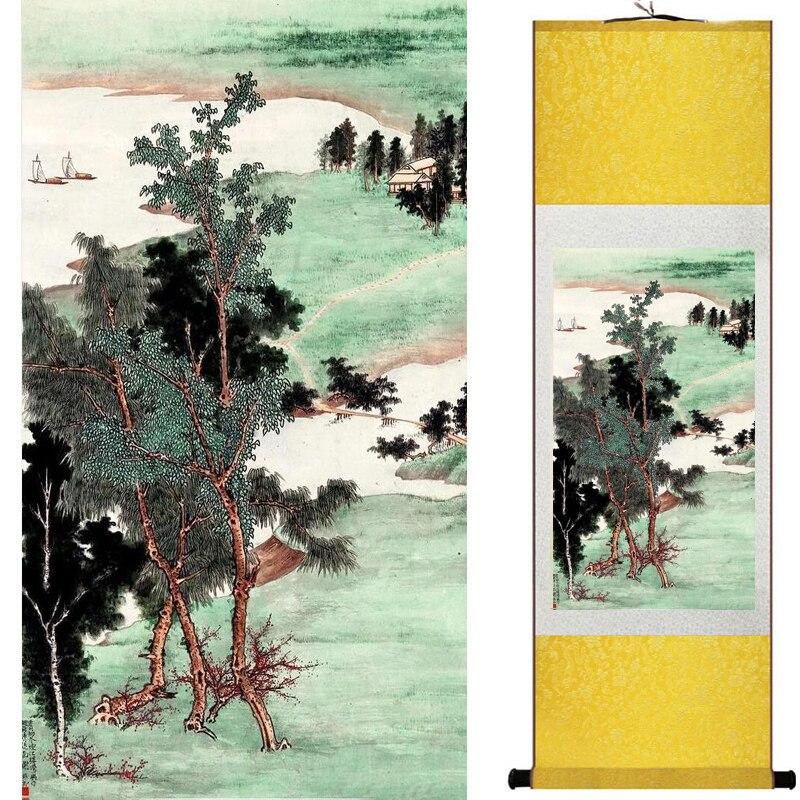 Chinese Art Scroll Painting Landscape Ancient Silk Picture Wall Ideas 19422-Chinese Style Finds™