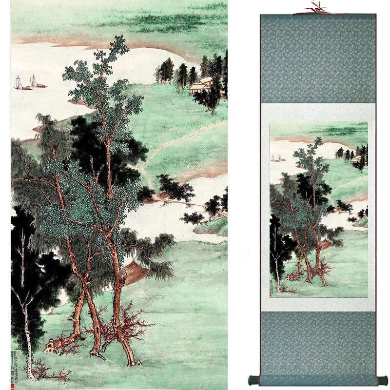 Chinese Art Scroll Painting Landscape Ancient Silk Picture Wall Ideas 19422-Chinese Style Finds™