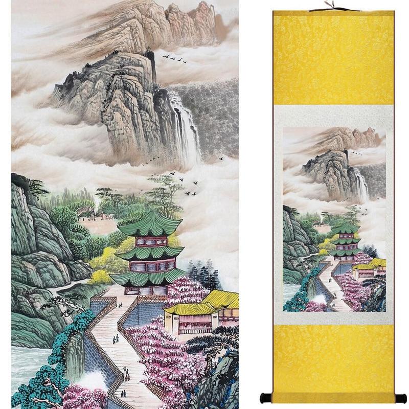 Chinese Art Scroll Painting Landscape Ancient Silk Picture Wall Ideas 19426-Chinese Style Finds™