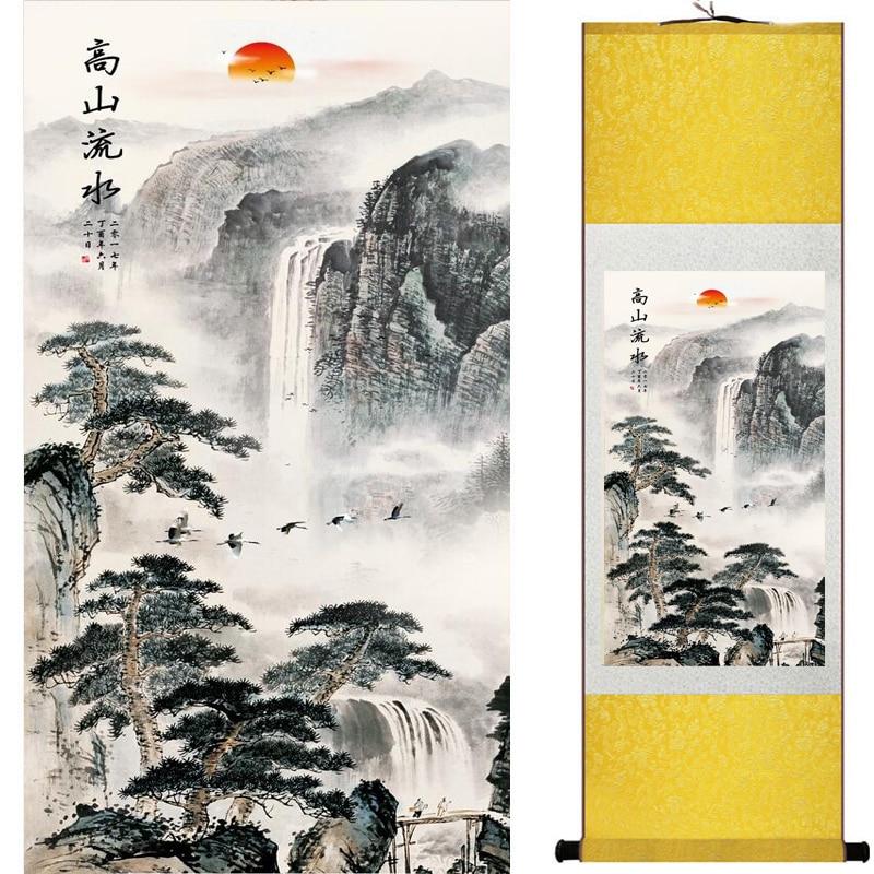 Chinese Art Scroll Painting Landscape Ancient Silk Picture Wall Ideas 19430-Chinese Style Finds™