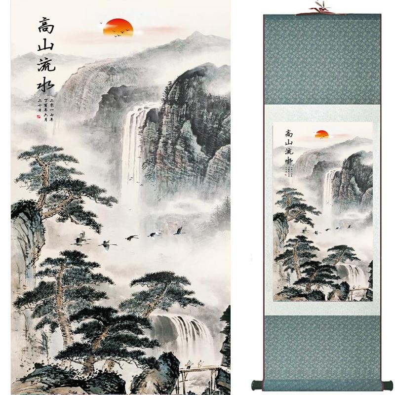 Chinese Art Scroll Painting Landscape Ancient Silk Picture Wall Ideas 19430-Chinese Style Finds™