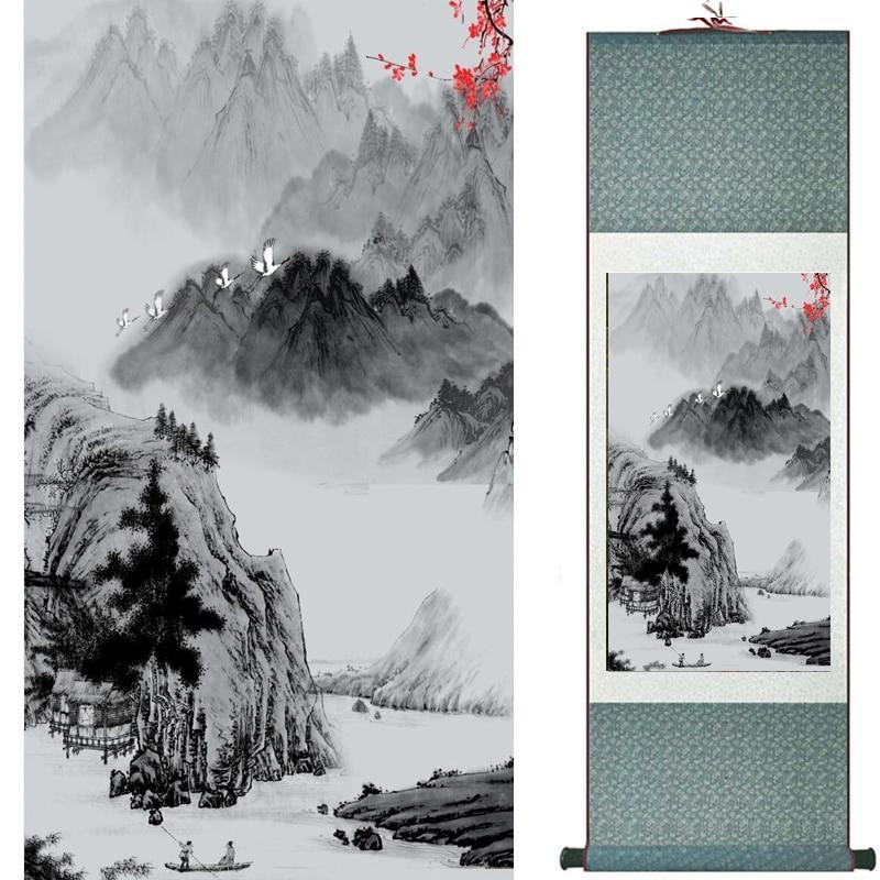 Chinese Art Scroll Painting Landscape Ancient Silk Picture Wall Ideas 19438-Chinese Style Finds™