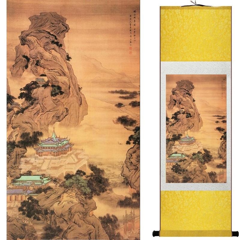 Chinese Art Scroll Painting Landscape Ancient Silk Picture Wall Ideas 19442-Chinese Style Finds™