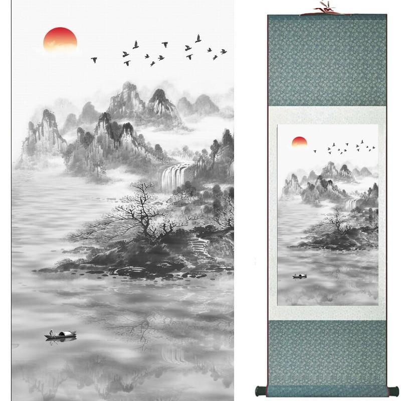 Chinese Art Scroll Painting Landscape Ancient Silk Picture Wall Ideas 19446-Chinese Style Finds™