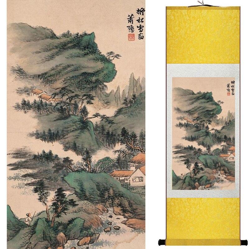 Chinese Art Scroll Painting Landscape Ancient Silk Picture Wall Ideas 19450-Chinese Style Finds™