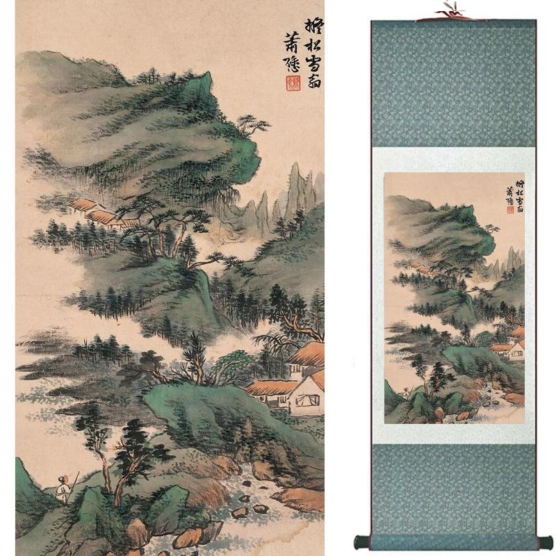 Chinese Art Scroll Painting Landscape Ancient Silk Picture Wall Ideas 19450-Chinese Style Finds™