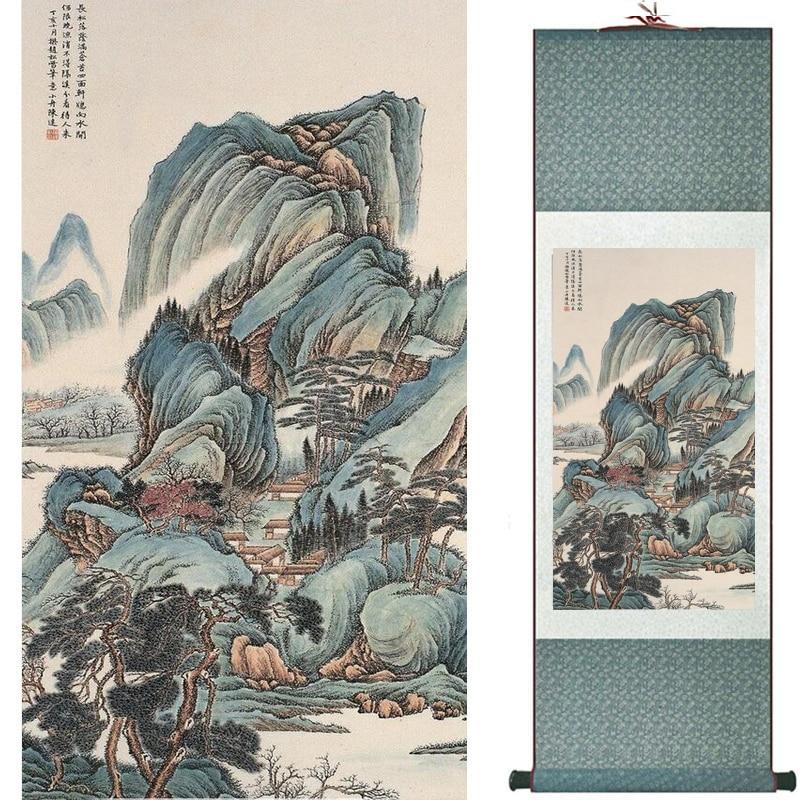 Chinese Art Scroll Painting Landscape Ancient Silk Picture Wall Ideas 19454-Chinese Style Finds™