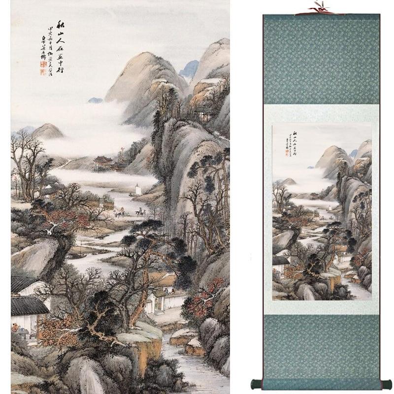 Chinese Art Scroll Painting Landscape Ancient Silk Picture Wall Ideas 19466-Chinese Style Finds™