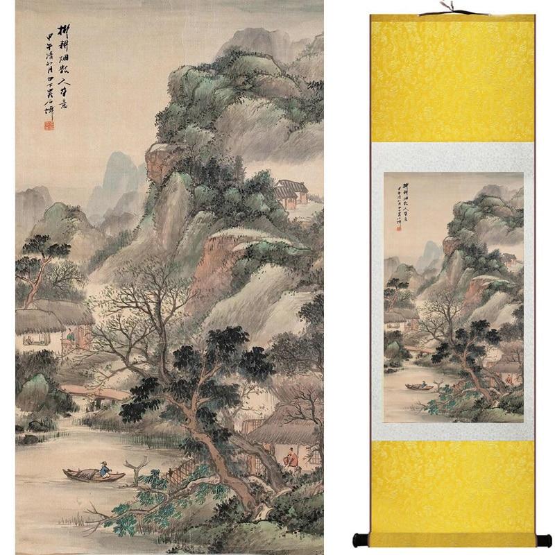 Chinese Art Scroll Painting Landscape Ancient Silk Picture Wall Ideas 19470-Chinese Style Finds™