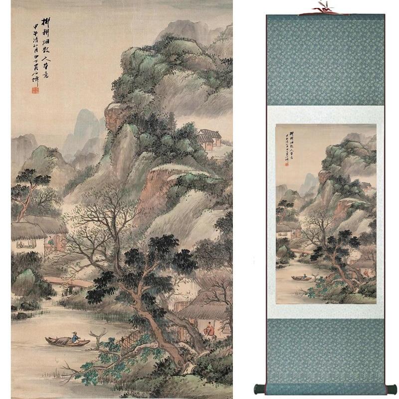 Chinese Art Scroll Painting Landscape Ancient Silk Picture Wall Ideas 19470-Chinese Style Finds™