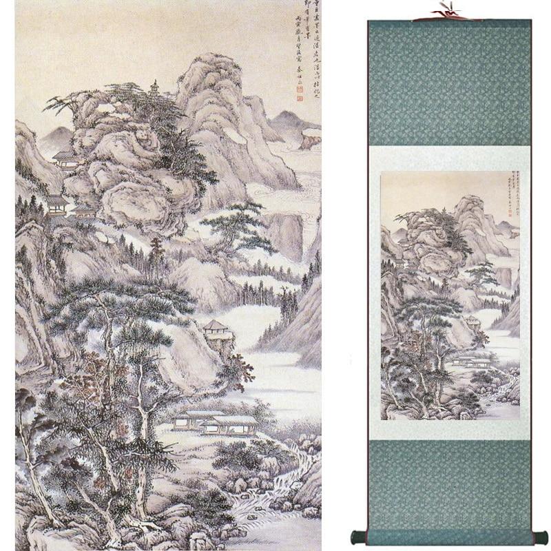 Chinese Art Scroll Painting Landscape Ancient Silk Picture Wall Ideas 19474-Chinese Style Finds™