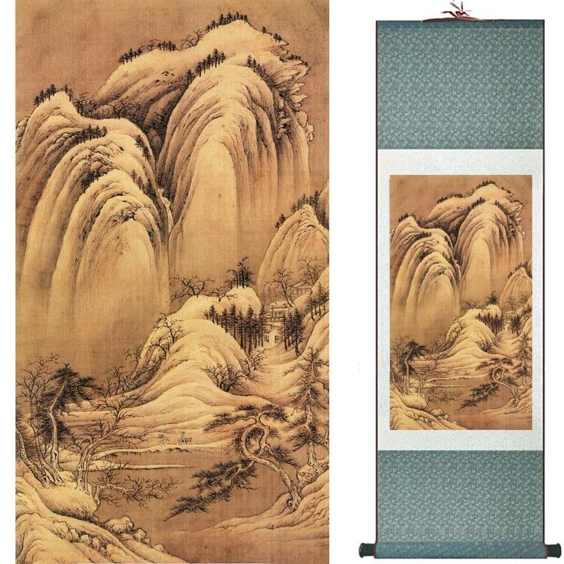 Chinese Art Scroll Painting Landscape Ancient Silk Picture Wall Ideas 19478-Chinese Style Finds™