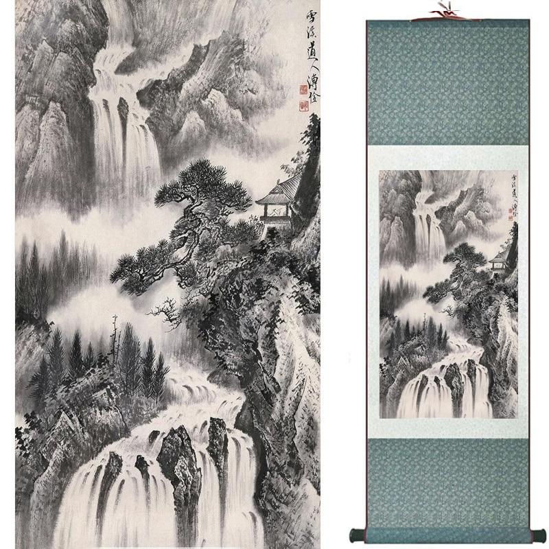 Chinese Art Scroll Painting Landscape Ancient Silk Picture Wall Ideas 19486-Chinese Style Finds™