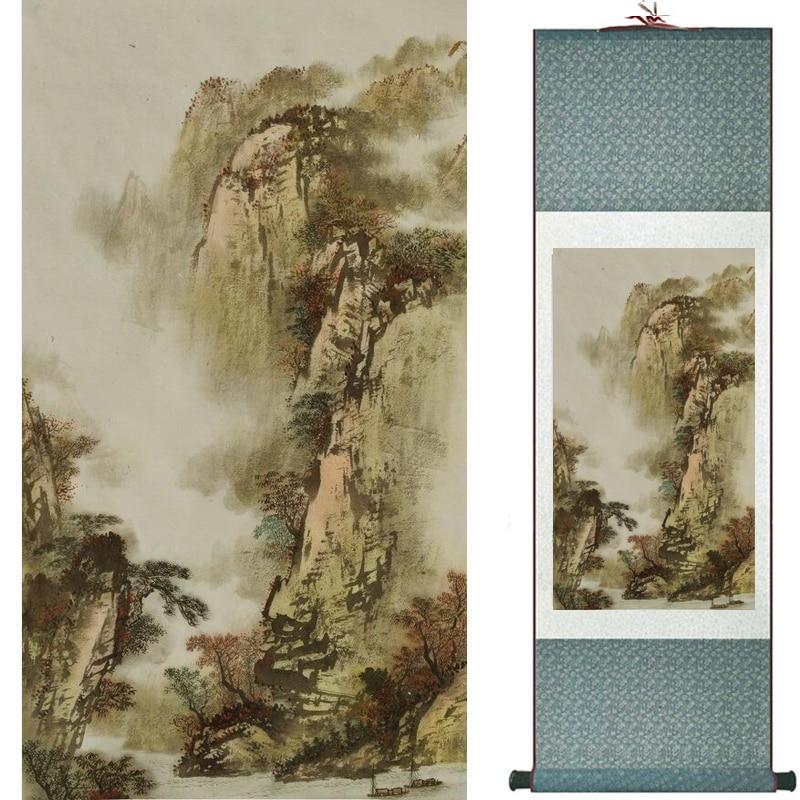 Chinese Art Scroll Painting Landscape Ancient Silk Picture Wall Ideas 19490-Chinese Style Finds™