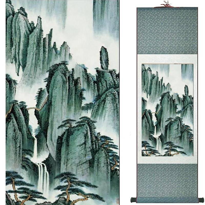 Chinese Art Scroll Painting Landscape Ancient Silk Picture Wall Ideas 19514-Chinese Style Finds™