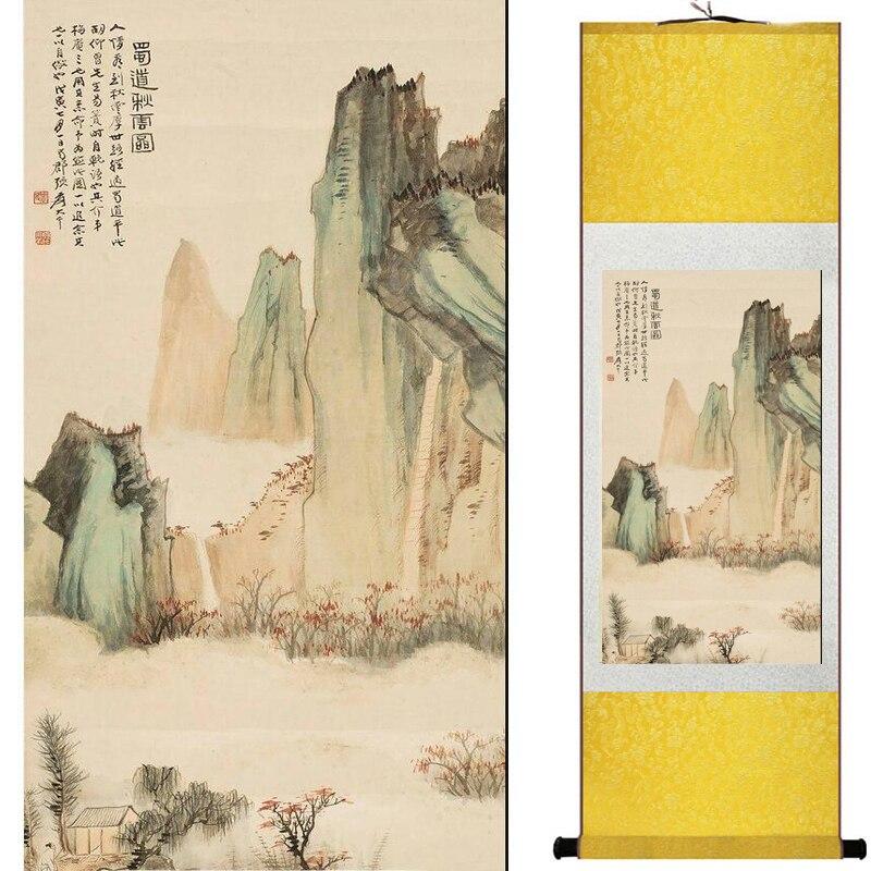 Chinese Art Scroll Painting Landscape Ancient Silk Picture Wall Ideas 19622-Chinese Style Finds™