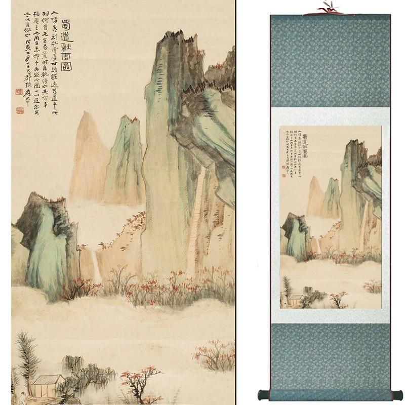 Chinese Art Scroll Painting Landscape Ancient Silk Picture Wall Ideas 19622-Chinese Style Finds™