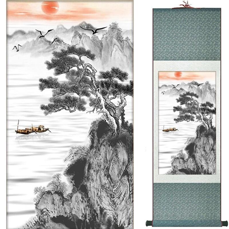 Chinese Art Scroll Painting Landscape Ancient Silk Picture Wall Ideas 19630-Chinese Style Finds™