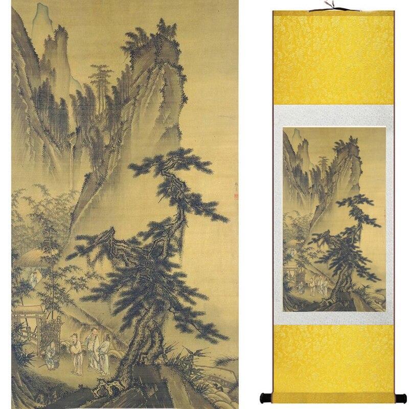 Chinese Art Scroll Painting Landscape Ancient Silk Picture Wall Ideas 19702-Chinese Style Finds™