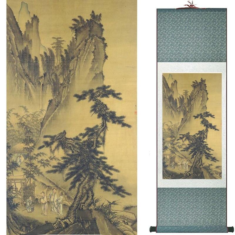 Chinese Art Scroll Painting Landscape Ancient Silk Picture Wall Ideas 19702-Chinese Style Finds™