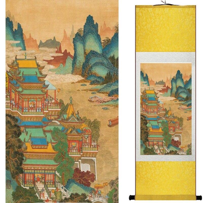 Chinese Art Scroll Painting Landscape Ancient Silk Picture Wall Ideas 19706-Chinese Style Finds™