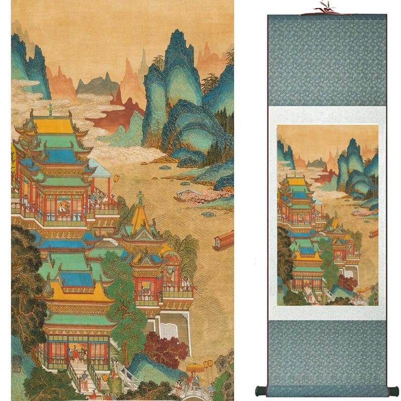 Chinese Art Scroll Painting Landscape Ancient Silk Picture Wall Ideas 19706-Chinese Style Finds™