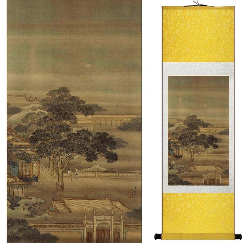 Chinese Art Scroll Painting Landscape Ancient Silk Picture Wall Ideas 19710-Chinese Style Finds™