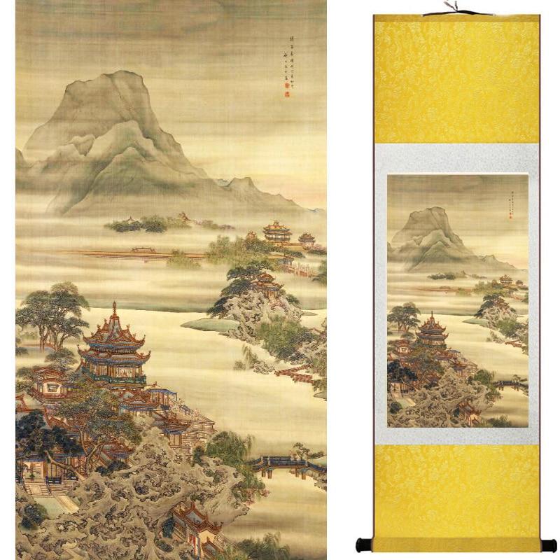 Chinese Art Scroll Painting Landscape Ancient Silk Picture Wall Ideas 19714-Chinese Style Finds™