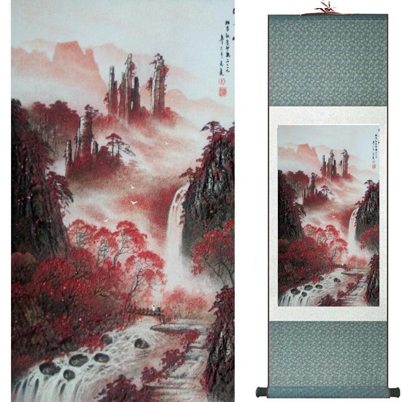 Chinese Art Scroll Painting Landscape Ancient Silk Picture Wall Ideas 19718-Chinese Style Finds™