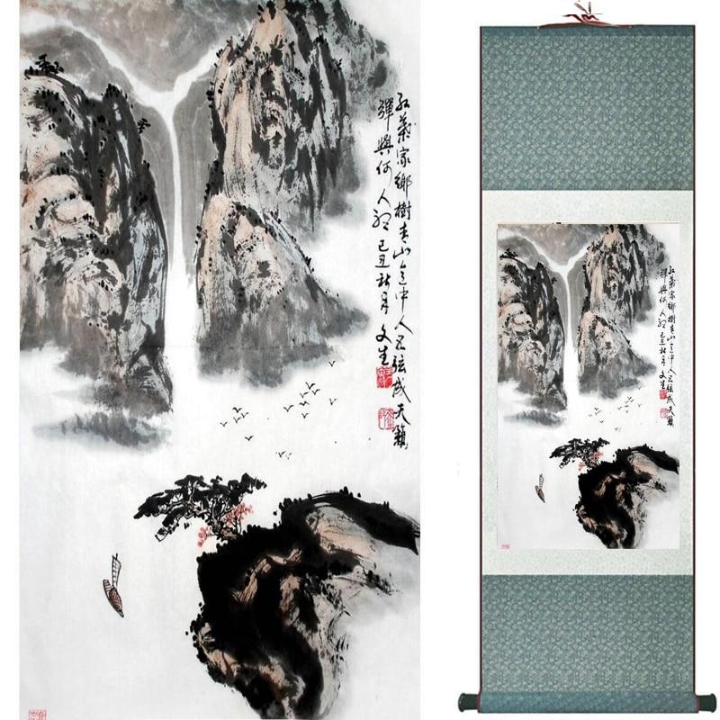 Chinese Art Scroll Painting Landscape Ancient Silk Picture Wall Ideas 19878-Chinese Style Finds™